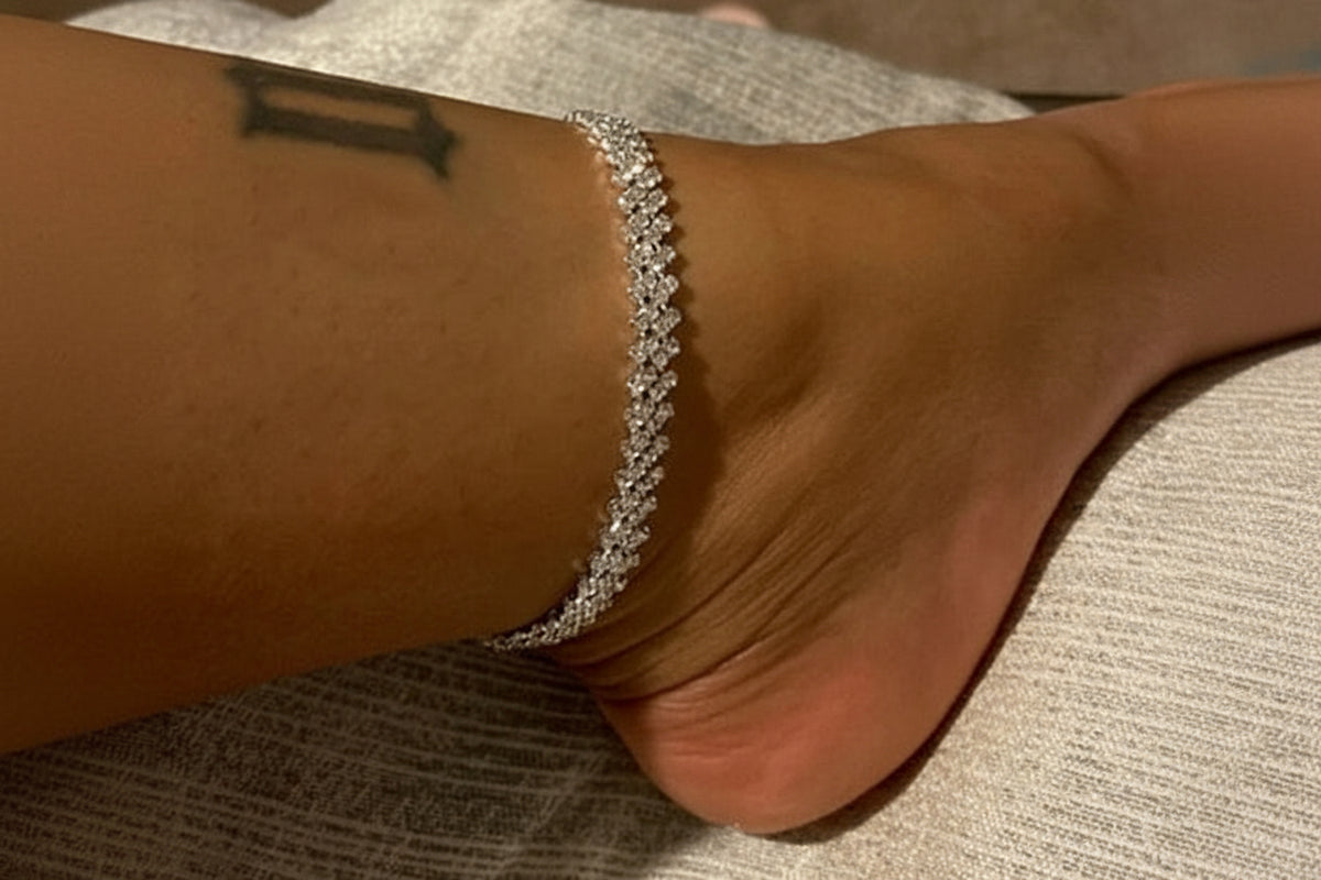 Beach Accessories Crystal Anklet for Women Gold/Silver